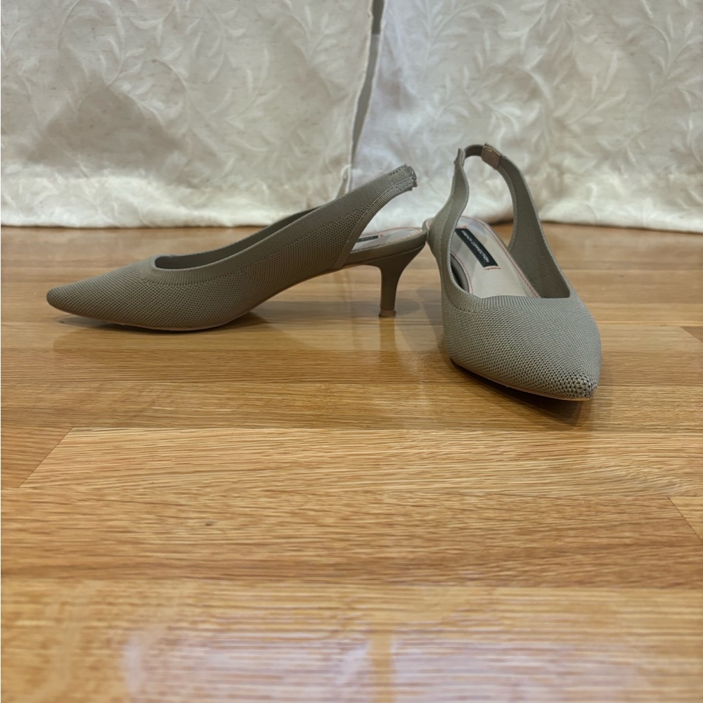French Connection Green Kitten Heels Sleek Design